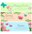 spring and happy easter web banners set vector image vector image