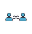 transfer between user accounts icon symbol vector image vector image