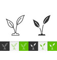 Green leaves simple black line icon vector image Green leaves simple black line icon