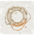 hand drawn lifebuoy on grunge paper background vector image vector image