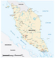 map malay peninsula malaysia vector image vector image