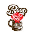 color template for pub advertisement with beer vector image vector image