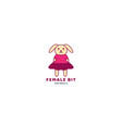 rabbit or bunny female with dress cute cartoon vector image