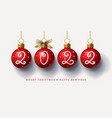 2022 happy new year golden pink bauble vector image