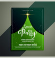 green christmas tree flyer template vector image vector image