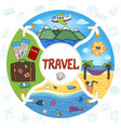 hand drawn summer vacation round concept vector image vector image