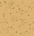 magic seamless pattern with constellations vector image vector image