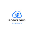 server cloud podcast logo icon vector image vector image