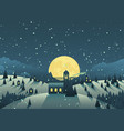small town in winter vector image