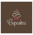 cupcake cream chocolate design background vector image