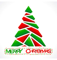 red and green triangle make christmas tree design vector image