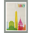 travel turkey landmarks vintage paper poster vector image