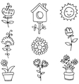 doodle of spring flower sun vector image