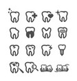 tooth icons dental and health care concept teeth vector image