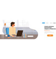 indian businessman using laptop working process vector image