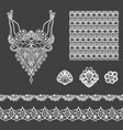 set of decorative lace elements vector image