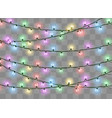 christmas lights set xmas glowing garland vector image