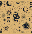 magic seamless pattern with constellations vector image vector image