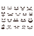 scary halloween pumpkin faces silhouette evil vector image