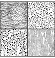 set of four seamless abstract hand-drawn pattern vector image