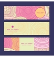doodle circle texture horizontal banners set vector image