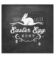 easter egg hunt typographical text on chalkboard vector image vector image