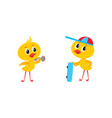 cartoon cute chicken characters set vector image