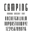 narrow sanserif font with speckled texture vector image