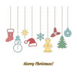 christmas garland in doodle style vector image