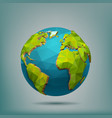 earth globe world map 3d planet global green vector image vector image