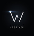 futurism style letter w minimalist type vector image vector image