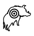 icon of boar silhouette with target vector image