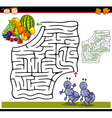 cartoon maze or labyrinth game vector image vector image