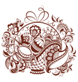 easter design in mehndi style vector image vector image