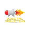 flat pixel art megaphone icon vector image