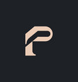 initial letter p monogram logo template vector image vector image