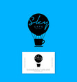logo sky cafe balloon cup business card identity vector image