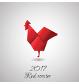red rooster in origami style icon vector image