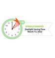daylight saving time begins spring forward march vector image vector image
