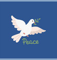 peace day design with flying white dove vector image