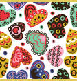 seamless pattern with vintage hearts vector image