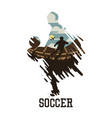 soccer with scenery man playing football vector image