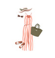 summer jumpsuit beach hat tote bag sunglasses vector image vector image