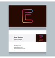 business card letter e vector image