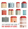 colored detailed retro houses in flat style vector image vector image