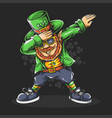 dabbing st patricks day bearded man in glasses vector image
