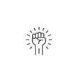 raised fist hand power icon template vector image