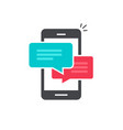 chat in mobile phone icon flat smartphone vector image