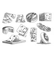 cheese collection stylish design elements for menu vector image vector image