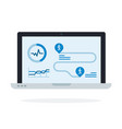 laptop with fitness application on screen vector image